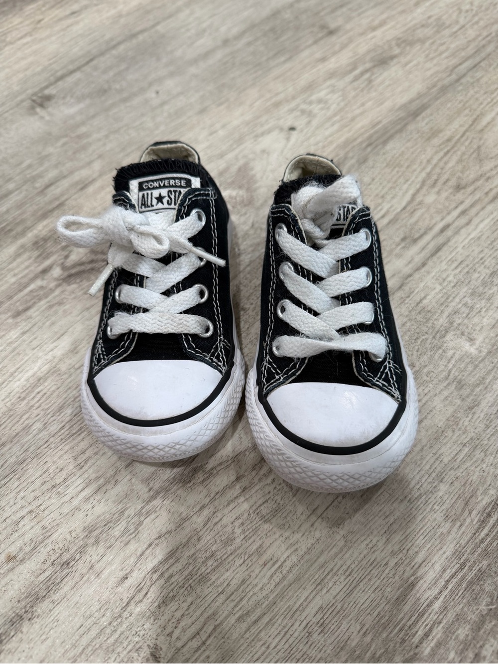 Converse Kids Black and White Low Top Canvas Sneakers